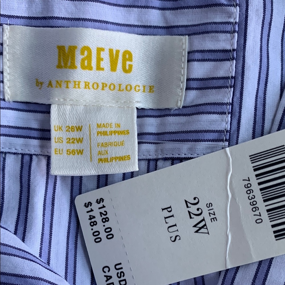 💫ANTHROPOLOGIE MAEVE STRIPED CORSET BLOUSE💫 - Picture 7 of 12